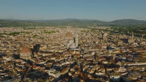 Veduta Panoramica Aerea Delle Attrazioni Turistiche Del Centro Città Duomo — Video Stock