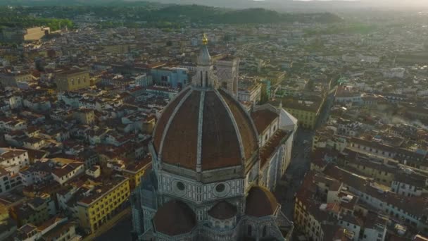 Incredibili Riprese Aeree Della Cupola Del Brunelleschi Del Duomo Firenze — Video Stock