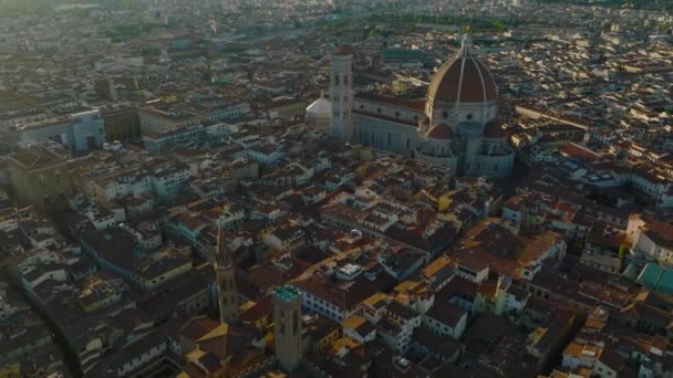 漂亮的多摩 菲伦策 圆顶大 倾斜揭示了黄金时代的城市景观 意大利佛罗伦萨 — 图库视频影像