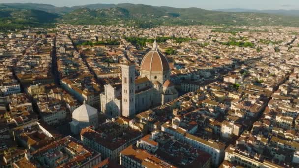 Съемки Воздуха Собора Санта Мария Дель Фиоре Известным Большим Куполом — стоковое видео