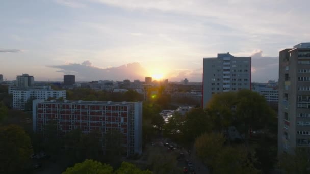 가지는 도시의 다닙니다 아파트 사이의 나무들 베를린 — 비디오