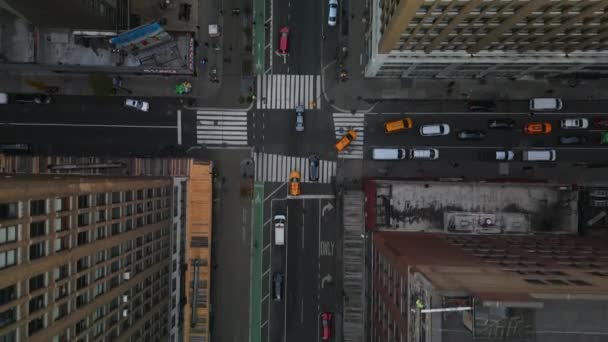 Şehir Merkezinde Giden Arabaların Izini Sürüyorum Kuşlar Çok Katlı Binalarla — Stok video