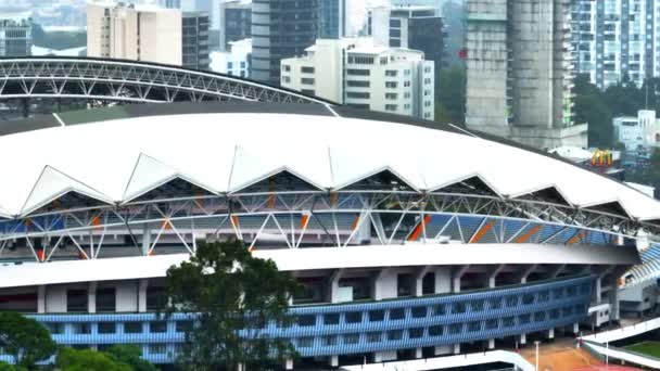 Sliding Reveal Modern Estadio Nacional Zoomed View Sports Stadium High — Stock videók