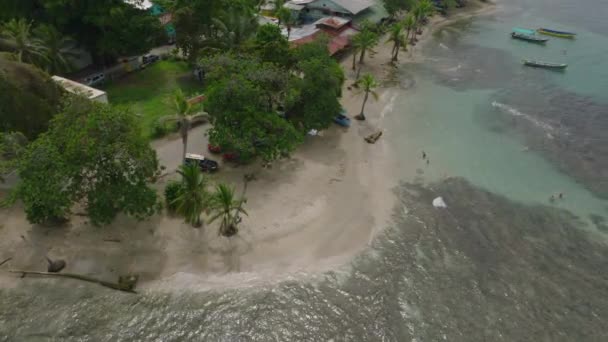 Vista Superior Exótica Ilha Caribenha Tropical Puerto Viejo Costa Rica — Vídeo de Stock