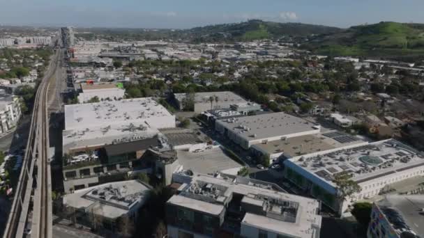 Letecké Záběry Budov Městské Čtvrti Leť Nad Culver City Los — Stock video