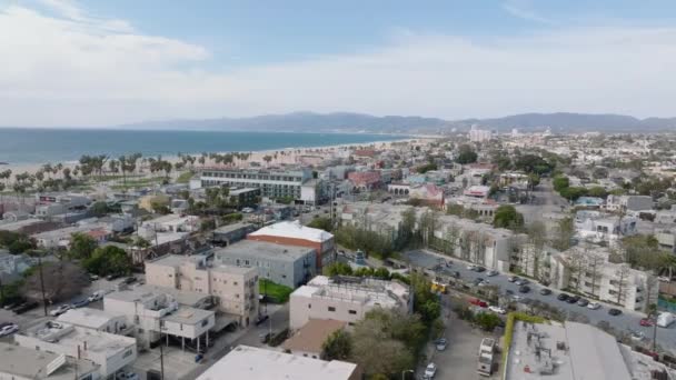 Luftaufnahme Eines Wohnviertels Meer Großstadt Der Meeresküste Los Angeles Kalifornien — Stockvideo