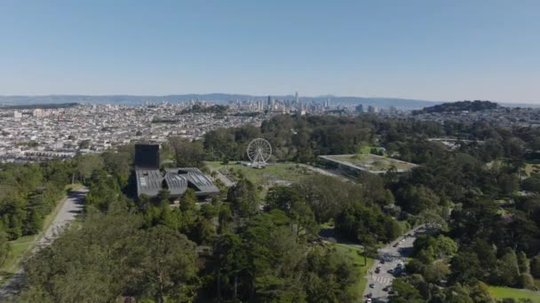 Vista Aérea Edifícios Museus Atrações Golden Gate Park Paisagem Urbana — Vídeo de Stock