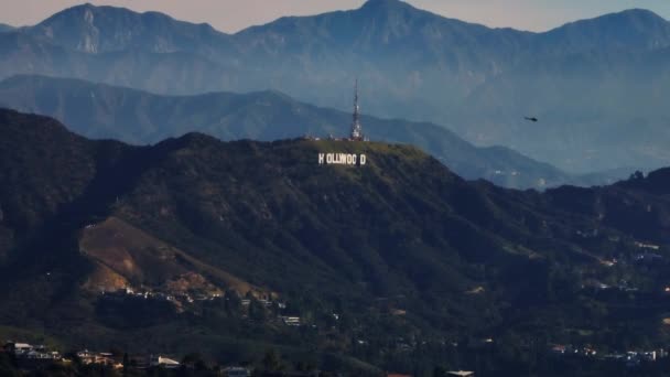 언덕에서 거대하고 할리우드 촬영되었다 산등성이 로스앤젤레스 캘리포니아 — 비디오