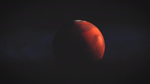 Műholdas Kilátás Vörös Bolygóra Mars Bolygó Űrből Távoli Helyek Felfedezése — Stock videók