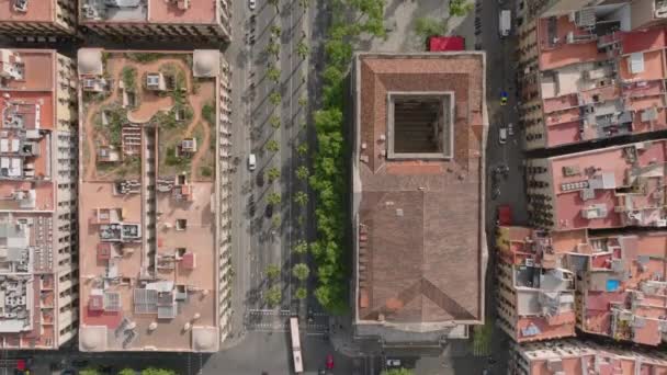 Alto Verso Basso Panoramica Filmati Strade Edifici Città Nella Giornata — Video Stock
