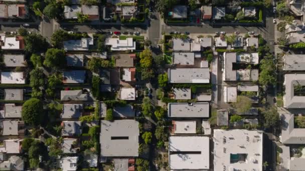 Vue Angle Élevé Des Rues Bordées Maisons Dans Quartier Urbain — Video
