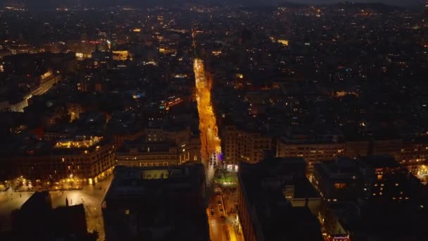 High Angle View Illuminated Streets Surrounded Multistorey Apartment Houses Old — Stock Video