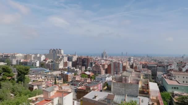 Luchtbeelden Van Residentiële Stadsdelen Metropolis Diverse Gebouwen Meerdere Verdiepingen Stad — Stockvideo