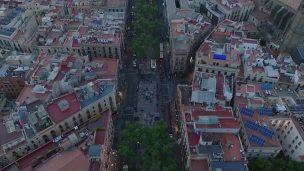Forvetler Geniş Bulvarın Üzerinde Uçuyor Şehir Merkezindeki Çok Katlı Apartmanlarla — Stok video