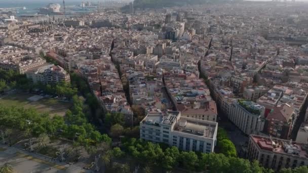 Úžasný Letecký Panoramatický Výhled Historické Městské Čtvrti Turistickými Památkami Atrakcemi — Stock video