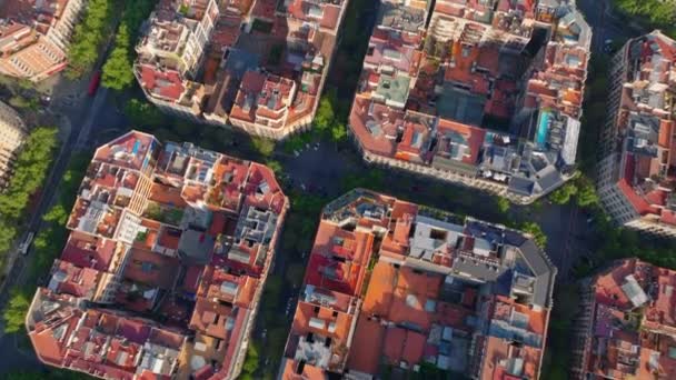 Vue Angle Élevé Blocs Typiques Bâtiments Dans Arrondissement Urbain Rues — Video