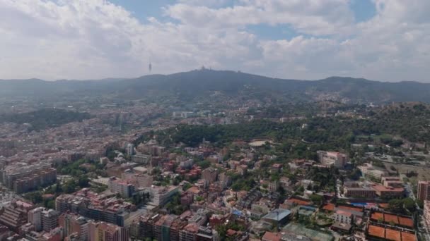 Leť Vysoko Nad Metropolí Letecký Panoramatický Výhled Velké Město Kopcovité — Stock video