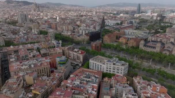 Metropolis Hava Panoramik Görüntüleri Ark Triomf Halka Açık Parktaki Görüntülerini — Stok video