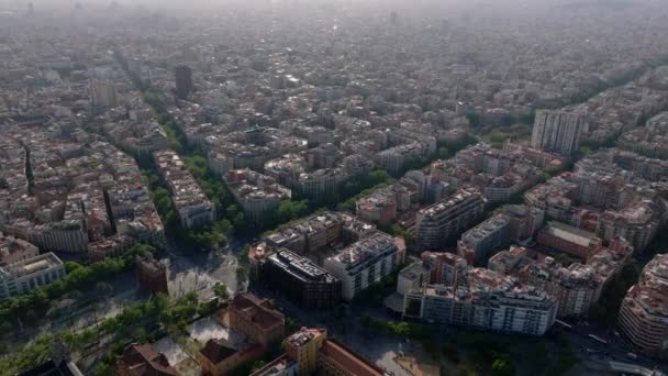 Büyük Şehrin Hava Panoramik Görüntüleri Şehir Merkezindeki Tipik Apartman Blokları — Stok video