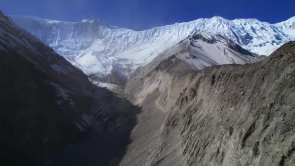 Aerial Birds Eye View Himalaya Mountains Range Annapurna Circuit Trek — Stock Video