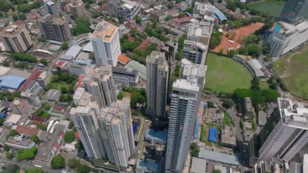Fly Residential Skyscrapers Towering High Surrounding Town Development City Colombo — Stock Video