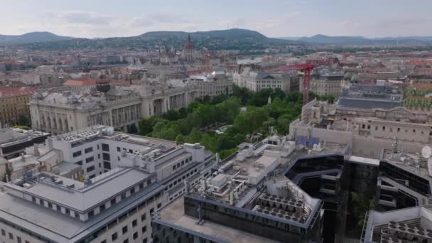 Vpřed Přeletět Nad Budovami Liberty Square Vzdušný Pohled Výměnný Palác — Stock video