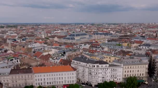 Letecký Panoramatický Výhled Metropoli Velká Luxusní Budova Maďarské Státní Opery — Stock video
