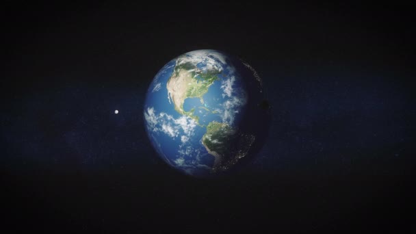 Panoramatický Pohled Planetu Zemi Vesmíru Satelitní Orbitální Planeta Dálce Realistická — Stock video