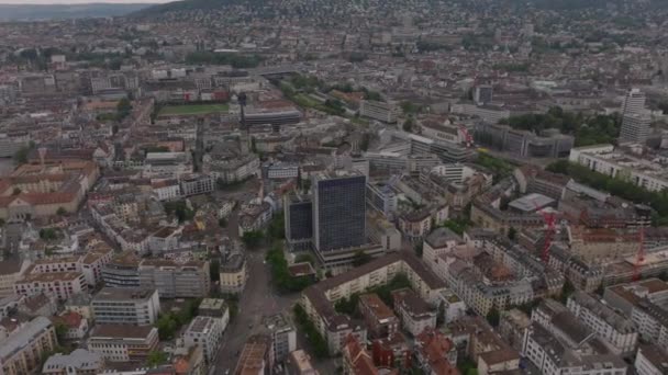 Büyük Şehirdeki Şehir Gelişiminin Hava Panoramik Görüntüsü Şehir Merkezindeki Sokaklar — Stok video