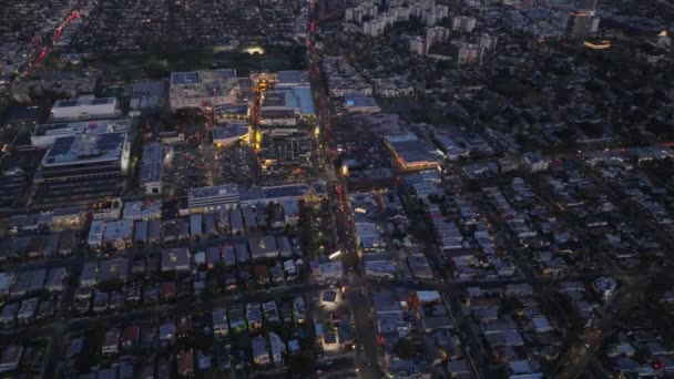 都市のバラの建物の広告通りの高角度ビュー 傾きは都市を明らかにする 米国カリフォルニア州ロサンゼルス — ストック動画