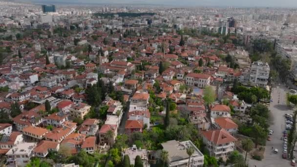 Forwards Fly Historic Urban Borough Low Houses Red Tiled Roofs — Stock Video