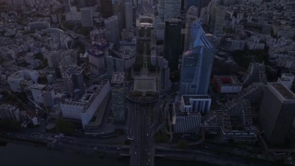 Vysoký Úhel Pohledu Frekventovanou Hlavní Silnici Most Přes Řeku Seine — Stock video