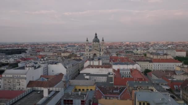 Вид Воздуха Здание Старом Городе Мбаппе Знаменитая Церковь Святого Стефана — стоковое видео