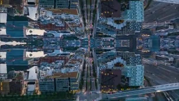 Voorwaarts Vliegen Boven Wide Street Urban Borough Bij Zonsondergang Oslo — Stockvideo
