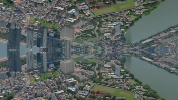Вид Повітря Міський Пейзаж Будівлі Водна Зона Мегаполісі Коломбо Шрі — стокове відео