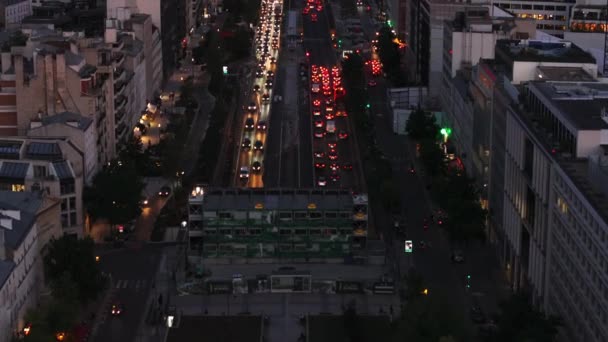 Vista Alto Ângulo Tráfego Pesado Avenida Várias Faixas Metrópole Poeira — Vídeo de Stock