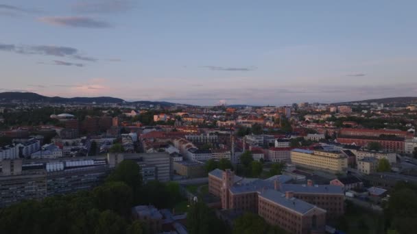 도시의 파노라마 다양한 아파트 모스크 오슬로 노르웨이 — 비디오
