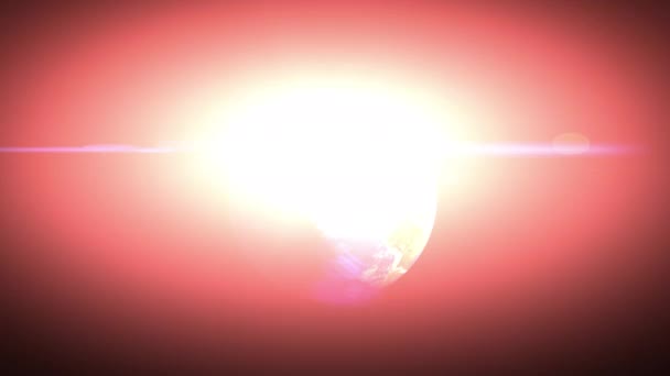 Satellitbild Majestätisk Förödande Explosion Efter Asteroid Träffar Planeten Jorden Realistisk — Stockvideo