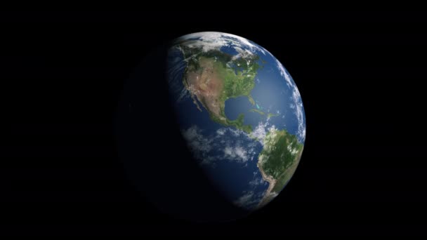 Műholdkép Föld Amerika Bolygóról Amely Természeti Katasztrófa Következtében Károsodott Aszteroid — Stock videók