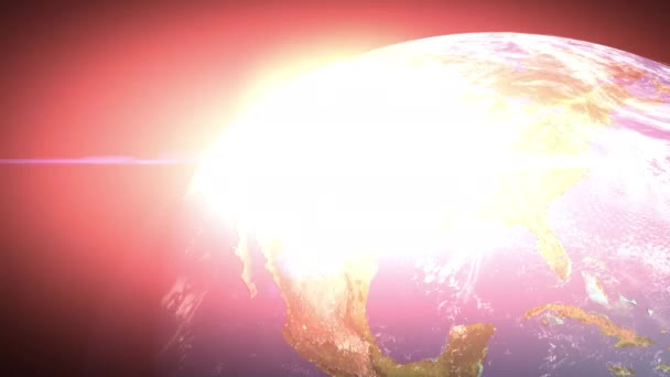 Panoramaaufnahme Von Earth Armageddon Kollision Von Asteroid Und Planet Realistische — Stockvideo