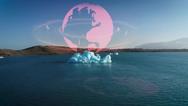 Vuele Alrededor Del Témpano Hielo Superficie Del Mar Área Ártica — Vídeo de stock
