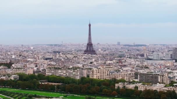 Riprese Aeree Della Famosa Torre Eiffel Luoghi Interesse Turistico Punti — Video Stock