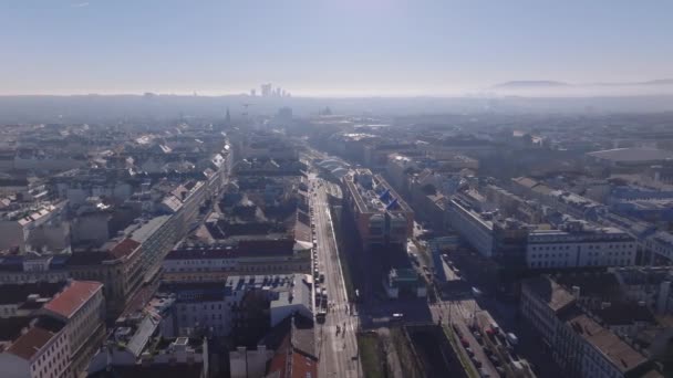 Vue Panoramique Aérienne Larges Boulevards Dans Une Grande Ville Vue — Video