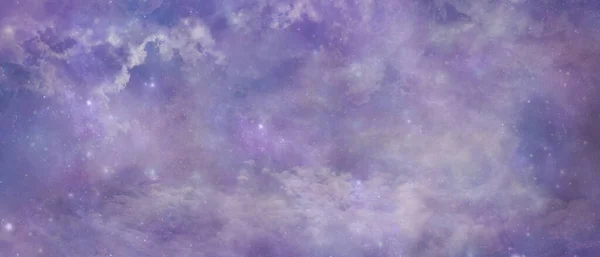 Moody Blue Celestial Sky Background Template Bandeira Larga Nuvens Densas — Fotografia de Stock