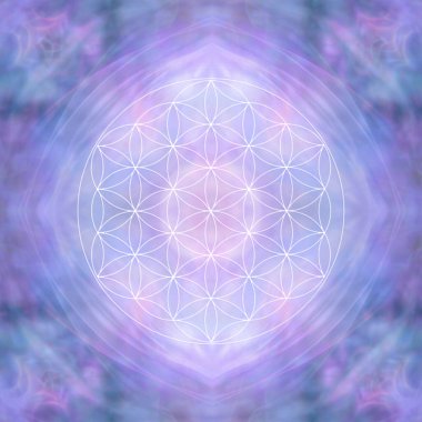 Lilac Flower of Life Symbol Template Background - complete soft focus  Flower Of Life Mandala background ideal for spiritual holistic theme clipart