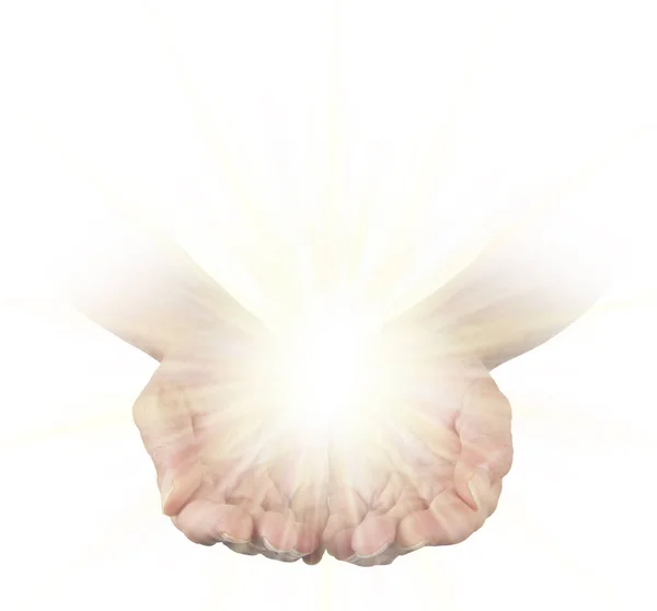 Αποστολή Σας Pure Healing Energy Θηλυκά Ανοικτά Χέρια Που Απομονώνονται — Φωτογραφία Αρχείου