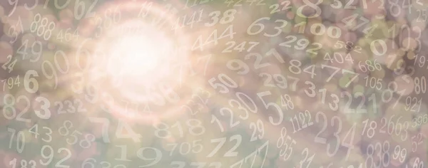Нумерология Светящиеся Спиральные Случайные Числа Фоновый Шаблон Белый Свет Прорывающийся — стоковое фото