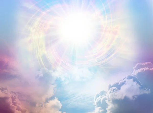 Inteligência Divina Espetacular Evento Vortexing Sky Enorme Sol Estelar Espiral — Fotografia de Stock