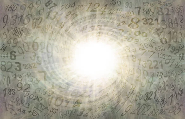 Golden Spiralling Numerology Template Background Τυχαίοι Αριθμοί Τραβιούνται Ένα Φωτεινό — Φωτογραφία Αρχείου