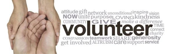 Toplulukta Gönüllü Çalışmakla Ilgili Kelimeler Beyaz Arka Planda Izole Edilmiş — Stok fotoğraf